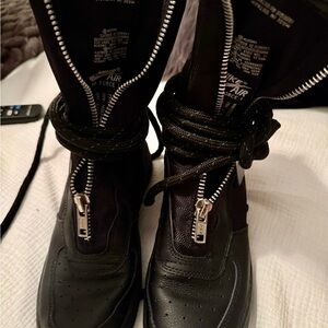 Nike Black Air Force 1 combat style